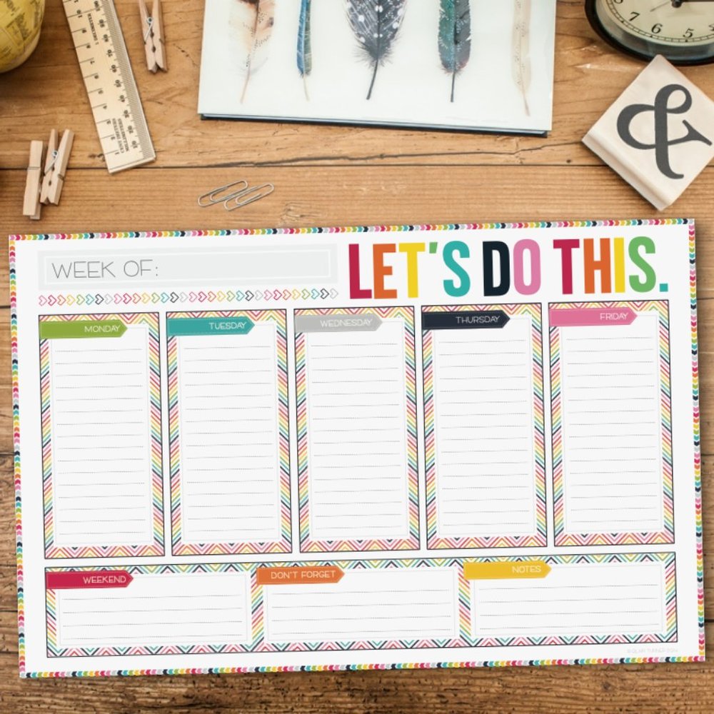 WEEKLY DESKTOP PLANNER PAD 11 x 17